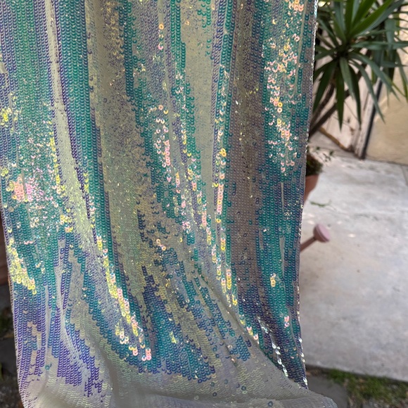 NBD Iridescent Sequin White Spaghetti Strap Dress - Picture 14 of 16